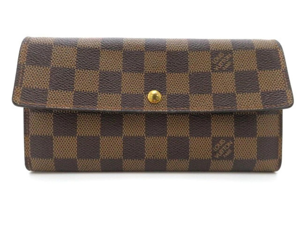 LOUIS VUITTON Pochette Porte Monnaie Carte Credit Damier Ebene Brown
